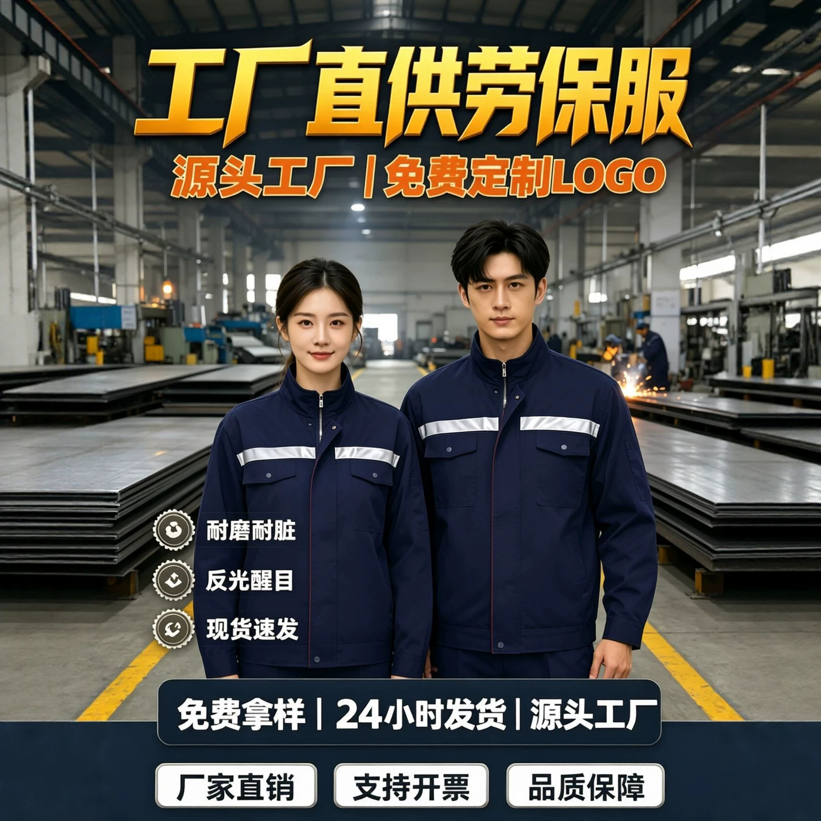 Spring and autumn work uniforms, custom-made protective clothing for factories and workshops, dust-proof, wear-resistant, and stain-resistant long-sleeved team uniforms, workwear with logo printing