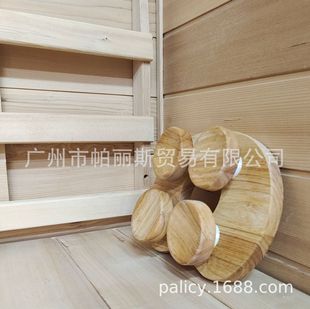 Cross-Border New Product Winter Sauna Supplies Wooden Pillow Backrest Dry Steam Room Mulberry Pillow Lumbar Pillow Carbonized Oak