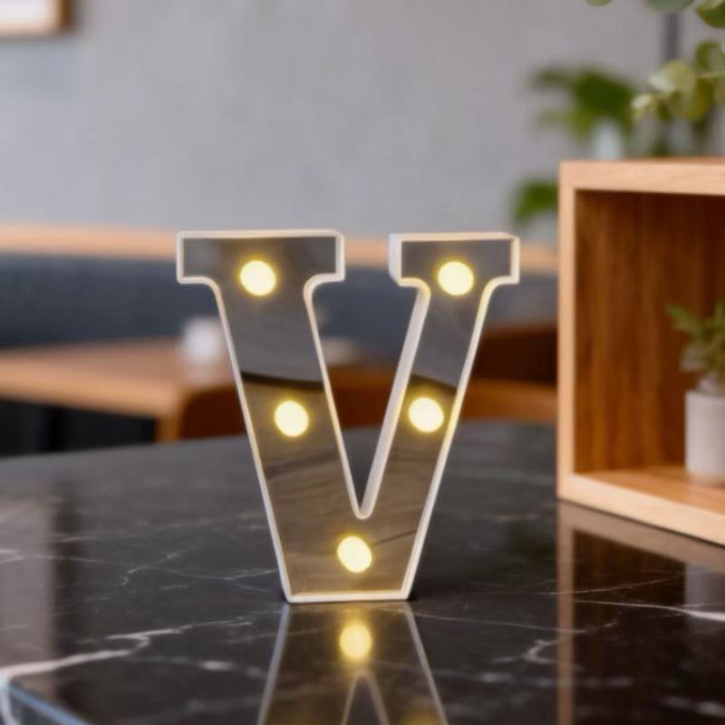 Lámpara LED Decorativa de Letras y Números de Plástico para Fiestas, Cumpleaños y Eventos image 67