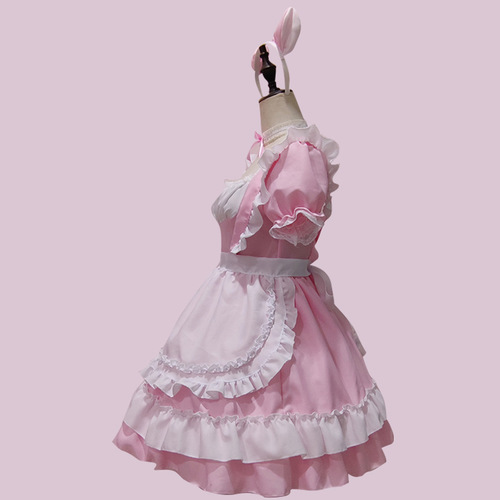 Pink maid costume anime coffee maid cute cat female costume boss Japanese lolita cute girl cos costume