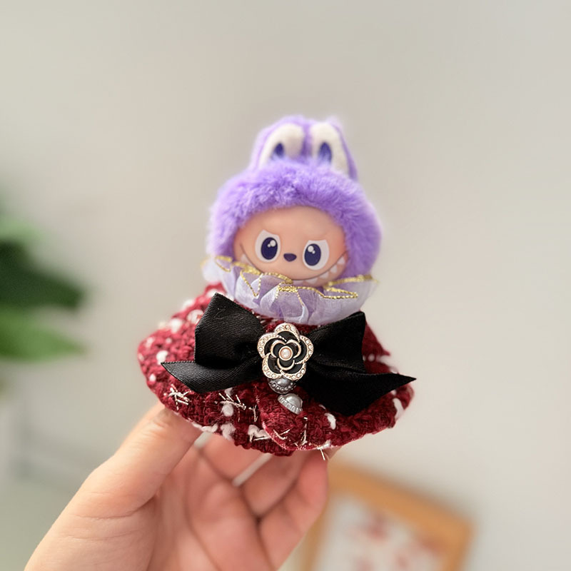 迷你版4.0LABUBU搪胶脸毛绒盲盒玩偶衣服圣诞套装小鼻嘎心底密码|undefined