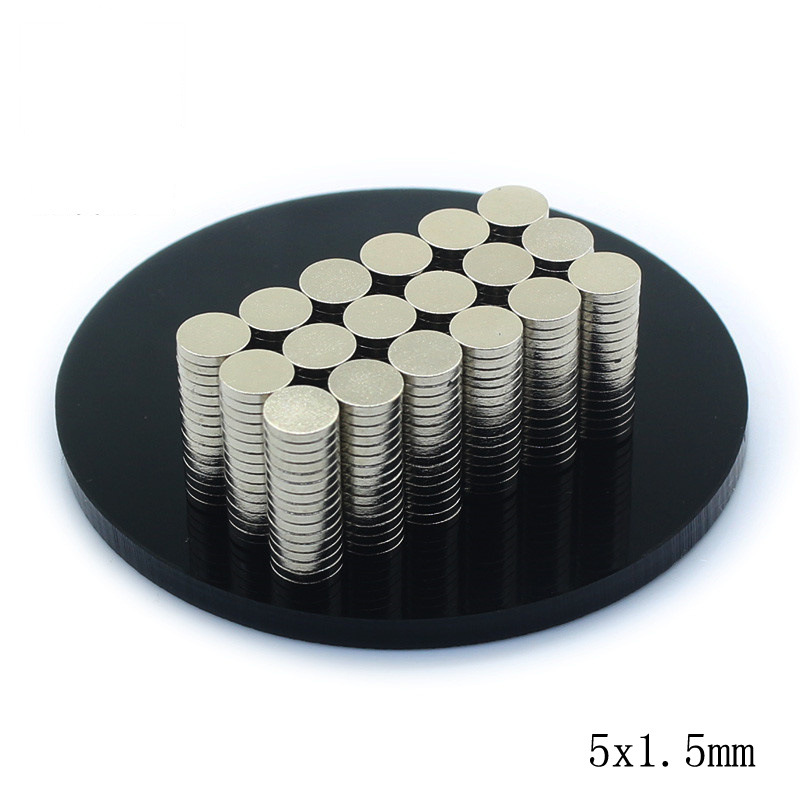 D5x1.5mm圆形双面磁钕铁硼磁铁5*1.5镀镍强磁铁片 吸力强厂家直发