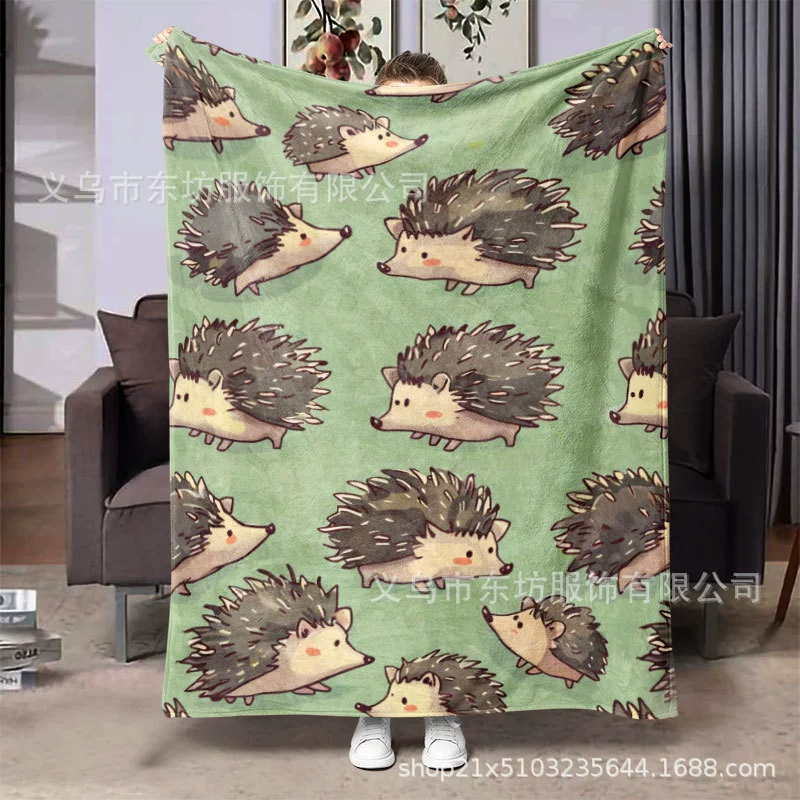 Мультяшный милый маленький ежик свежий и удобный фланелевый одеяло подходит для подарков