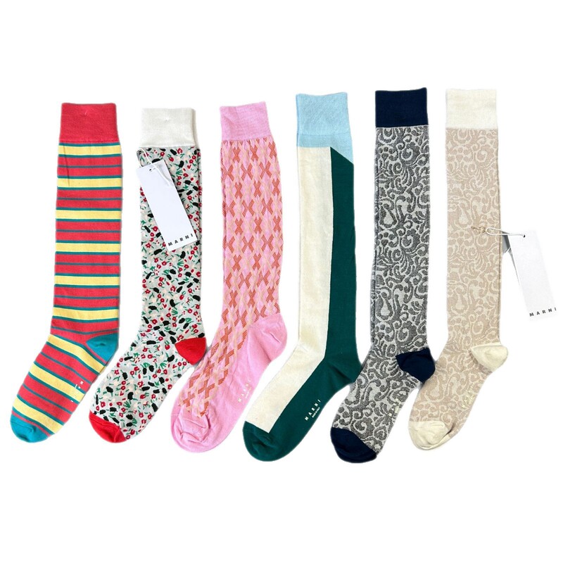 Foreign Trade Marni Calf Socks High Quality Simple Elegant Timeless Fashion Versatile Combed Cotton Women's Trendy Slouch Socks