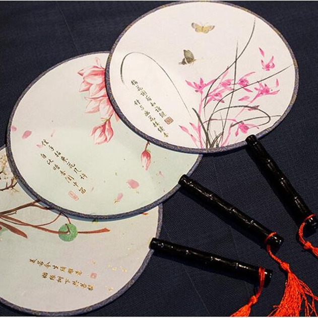 Hay en stock abanico redondo transfronterizo estilo antiguo ventilador redondo estilo chino clásico Palacio ventilador antiguo traje Ropa Accesorios ventilador