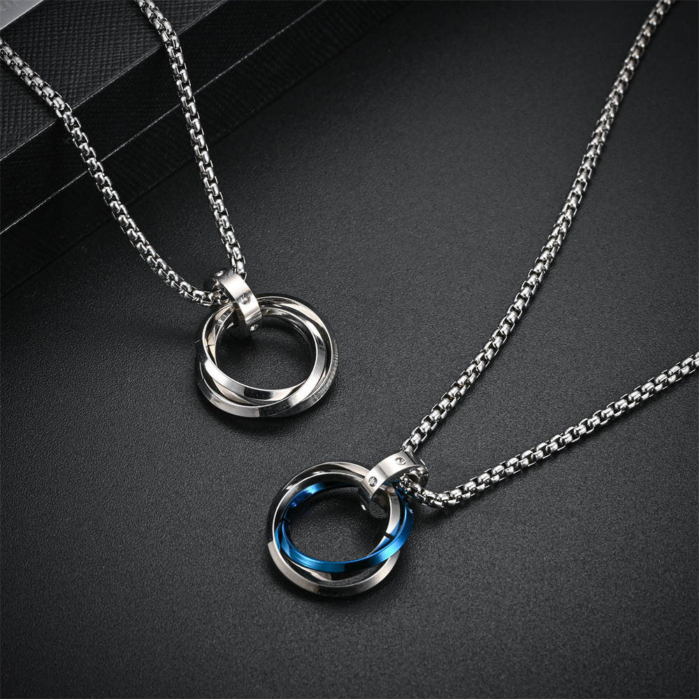 Solid Color Pattern Retro Solid Color Stainless Steel Pendant Necklace 1 Piece