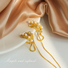 Long small ear clips from pearl with tassels, design earrings, french style, no pierced ears
