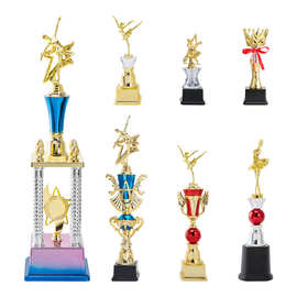 舞蹈奖杯定制塑胶跳舞模特走秀比赛赛事创意塑料奖杯支持跨境批发
