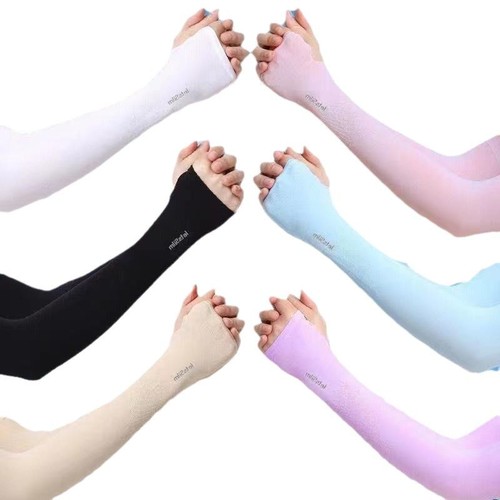 Summer Sun Protection Ice Sleeve for Men and Women, Ice Silk Sleeve Cover, UV Protection Breathable Glove Arm Sleeve, Cycling and Driving Arm Guard
