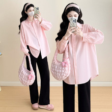 孕妇装2025秋季新款韩版时尚孕妇衬衫