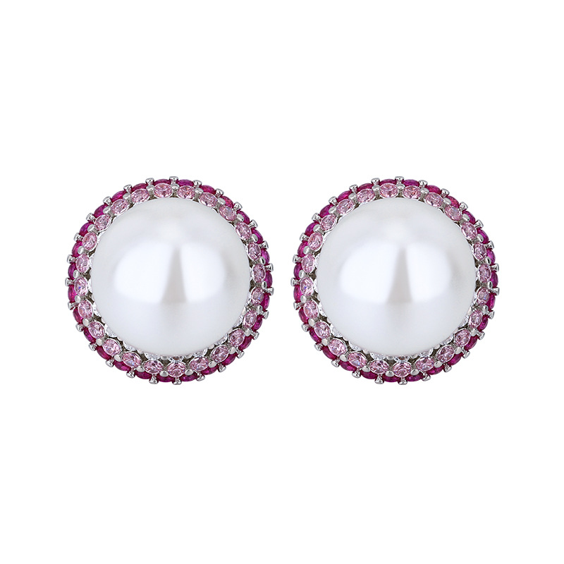 Zhuang Sheng joyería fondo de cobre chapado en oro simulación color tesoro con incrustaciones de color blanco perla salto de tres piezas traje femenino 14-12mm