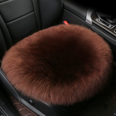 Warm Fur Non-slip Integrated – Wool pad - wool-integrated-pad-square-mat-brown