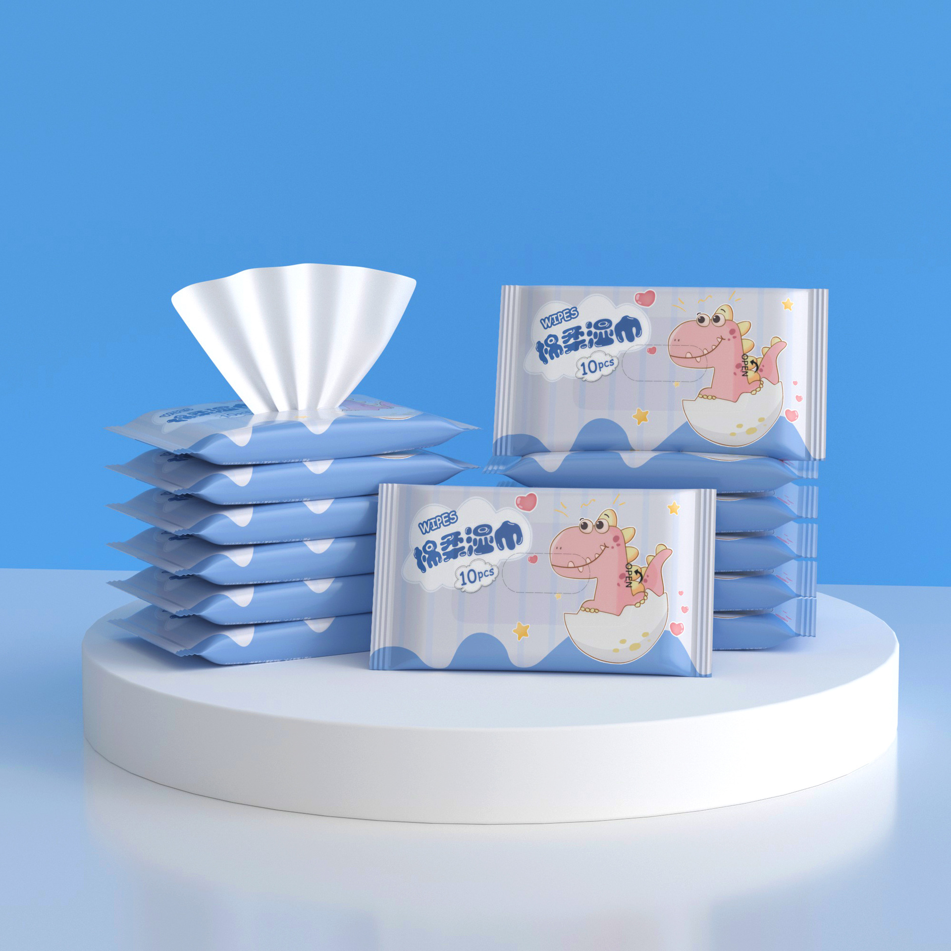濕紙巾手口巾嬰幼兒專用批發十片抽便攜兒童濕巾紙母嬰批發工廠