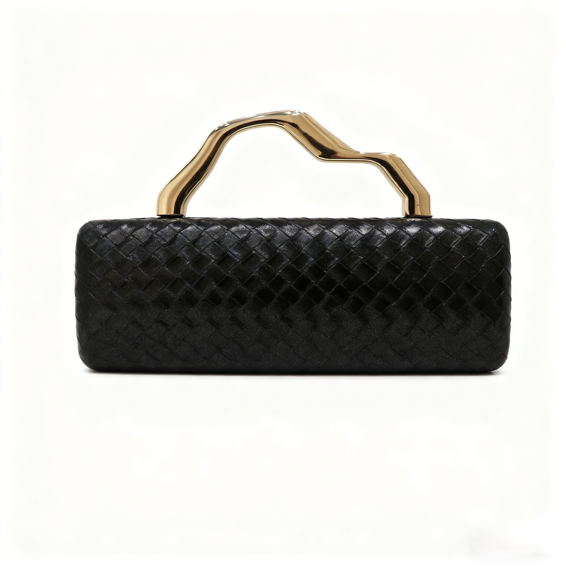 Europa y los Estados Unidos transfronterizos bolsa de cena de damas PU dorado trenzado bolso de mano cuadrado de hombro simple bolsa de moda lujosa bolsa de noche