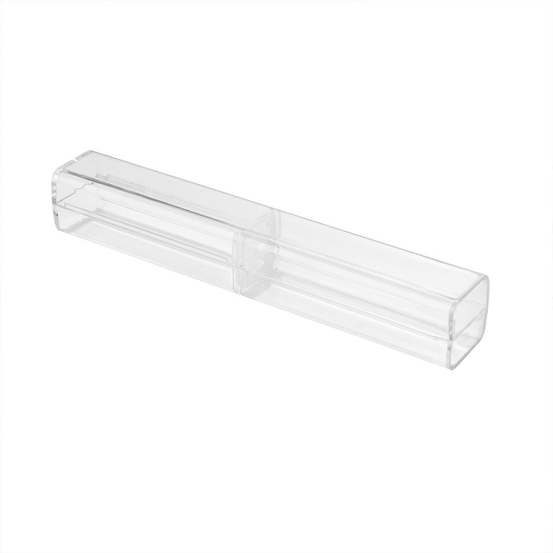 Caja de presentación transparente de regalo de plástico de alta calidad de fábrica impresa LOGO caja de almacenamiento universal de pluma única en stock al por mayor