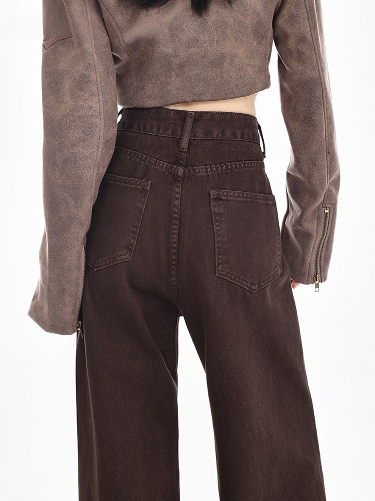 Coffee colored spring jeans