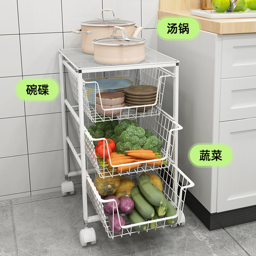 Kitchen drawer-style shelf dish and plate storage divider pull-out cabinet multi-layer rack bowl and chopsticks stand