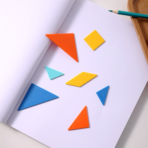 Deli 74505 Tangram Geometric Figure Cognitive Teaching Intellectual Puzzle Kindergarten Children's Early Education Toy