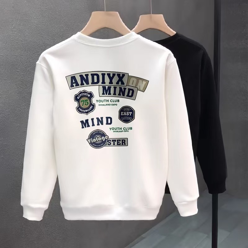 [10% Off Zone] Selected Men's Sweatshirts for Autumn and Winter - Heavyweight Loose Fit Base Layer Tops, Crew Neck, Long Sleeve