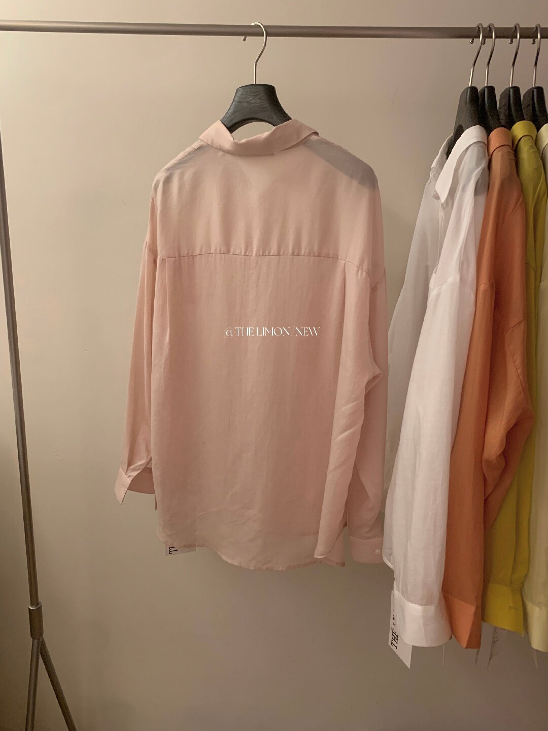 Áo sơ mi nữ tay dài chất liệu tencel phong cách lười biếng ấm áp — Vàng nhạt, xanh lam, Xanh lá cây nhạtcolor, màu hồng chi tiết 61