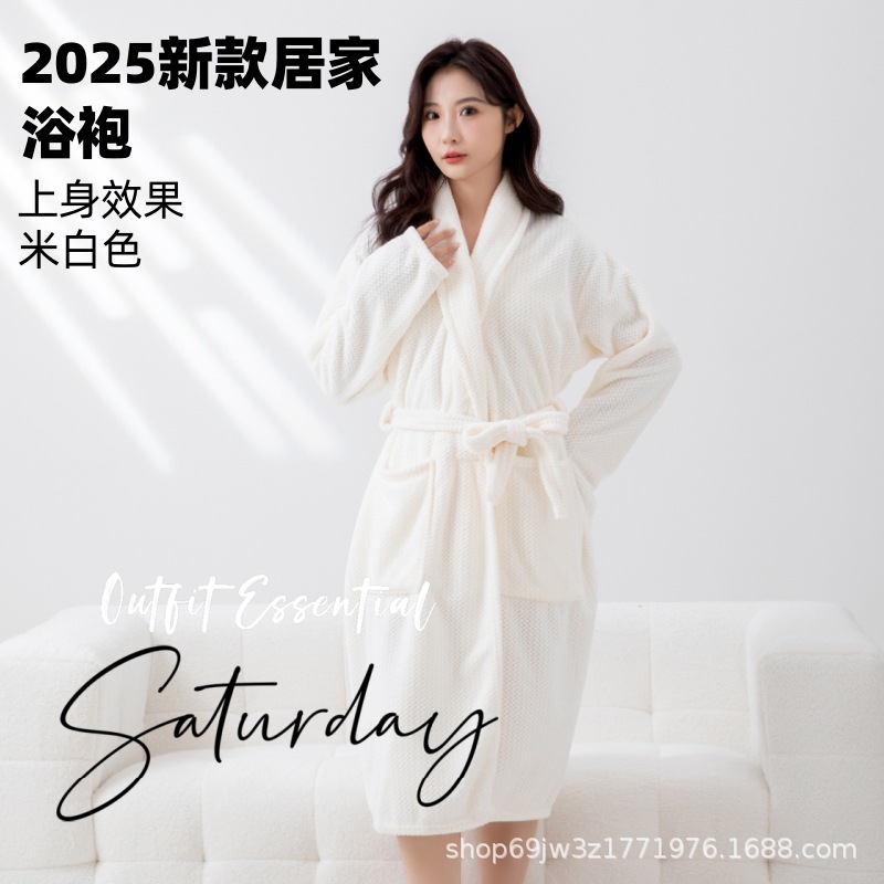 (2개) 성인 하이 엔드 목욕 가운 두꺼운 가을과 겨울 홈 옷 따뜻한 잠옷 목욕 목욕 가운 긴 호텔 흡수 소프트