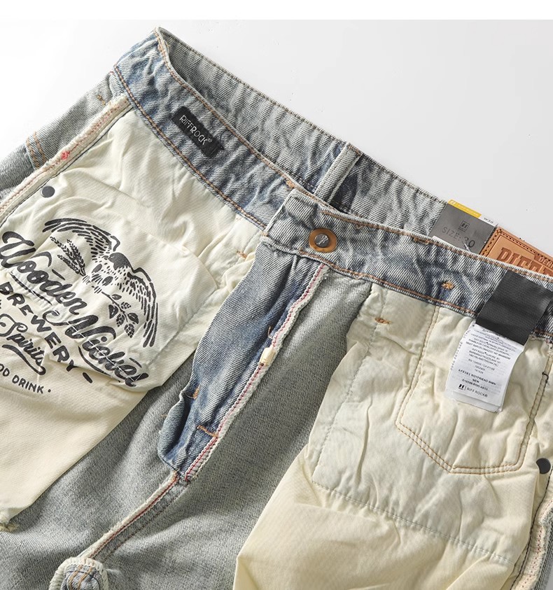 Men's Clothing Men's Mid-Length Distressed Ripped Denim Shorts Summer Retro Washed Muddy Casual Loose Trendy_mkmklike.com