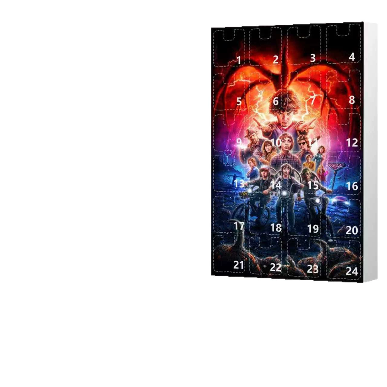 Адвент-календарь Stranger Things (слепой бокс), 24 дня, акриловые ёлочные украшения 26×18×3 см