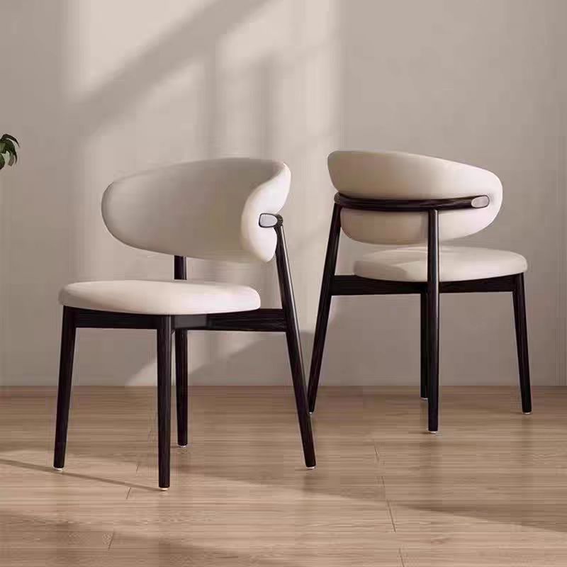 Dining Chair for Home Use, Light Luxury High-End Hotel Restaurant Chair with Backrest, Upholstered Dining Chair, Nordic Style Carbon Steel Bull Head Chair