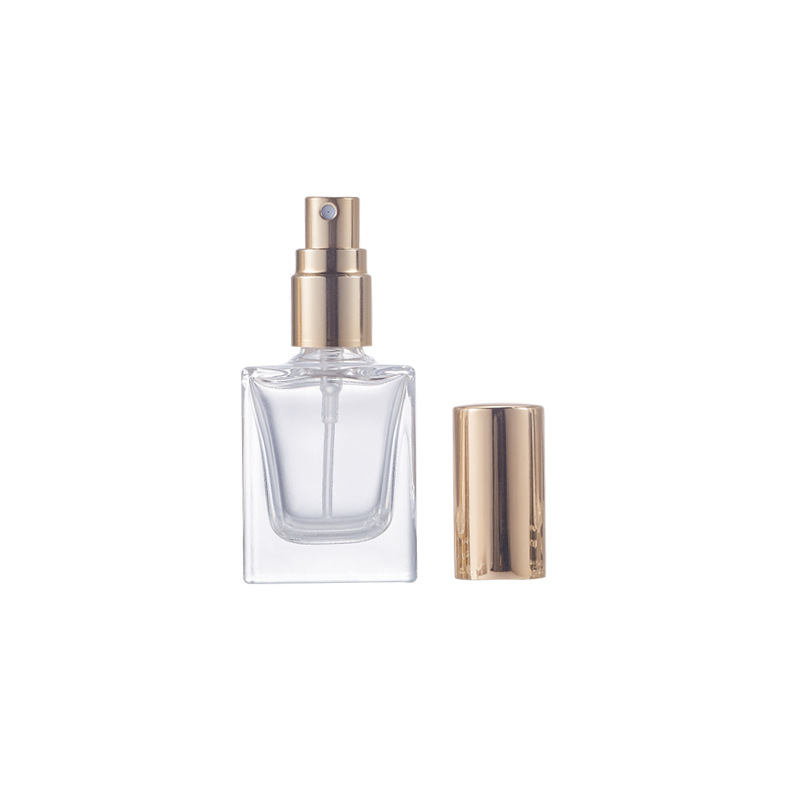 Botella de perfumes 10ml botella de spray cuadrada de vidrio vacía botella de viaje transparente botella de muestra pequeña botella de cuatro cuadrados