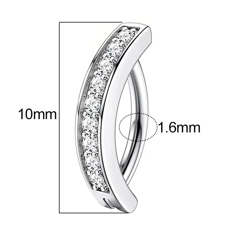 Belly Button Ring Titanium Steel Navel Piercing Crescent Moon_voghion.com
