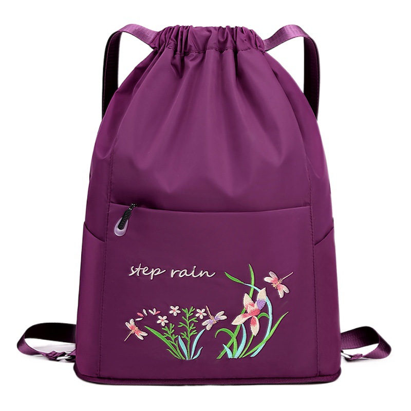 Mochila de estilo chino nueva con bordado para mujer, bolso con cordón, mochila pequeña y portátil con fragancia, mochila multifuncional al por mayor