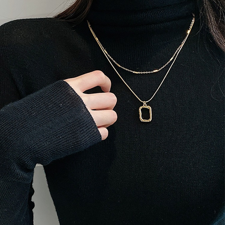 Fashion Geometric Titanium Steel Tassel Chain Necklace 1 Piece