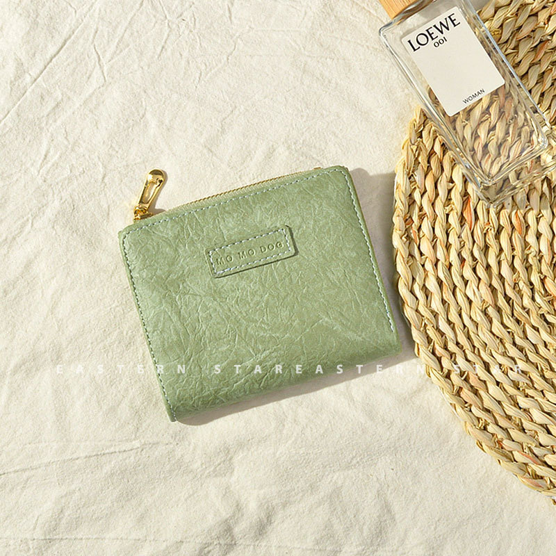 Popular Ins Wallet for Women 2022 New K-Style Student Retro Foldableing Wallet Forest Style Literary Buckle Coin Purse