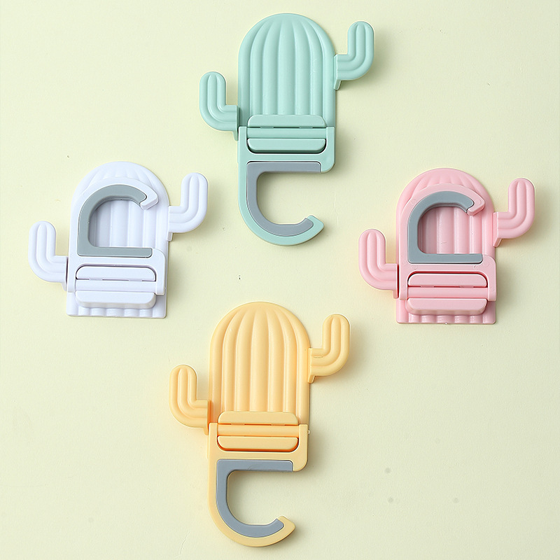 Gancho de marco de trapeador de cactus Gancho adhesivo de pared de baño creativo multifuncional Artefacto de almacenamiento de trapeador que no deja marcas
