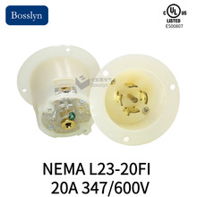 廠家批發NEMA L23-20FI美式暗裝工業插頭 發電機電子設備電源插頭