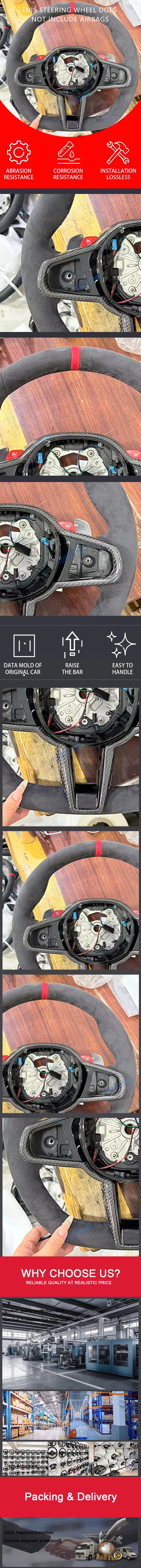 Sports steering wheel CS full suede, suitable for BMW 3 4 5 Series G20 G21 G80 G81 G22 G23