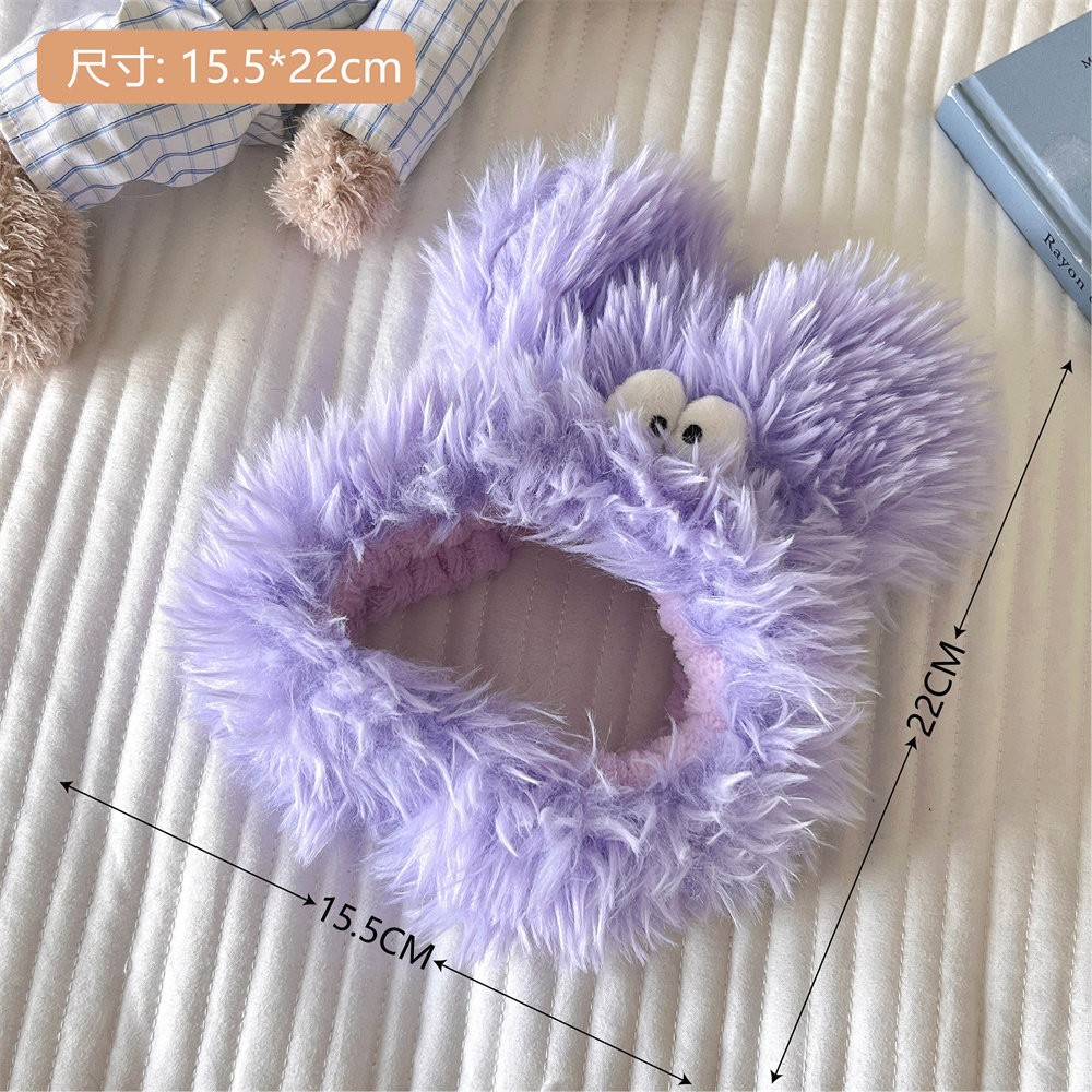 Accesorios de pelo de perro de reparación de orejas grandes de felpa combinación dulce chica Linda banda de pelo horquilla lavado maquillaje tocado al por mayor