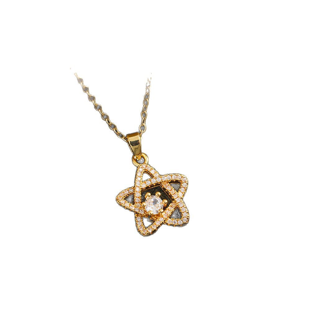 Colar de estrela do mar em aço inoxidável para mulher_voghion.com