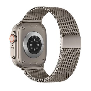 Suitable for Apple Watch Strap Ultra Strap Original Color Milanese Steel Band Iwatchs10 Thick Mesh Magnetic 11