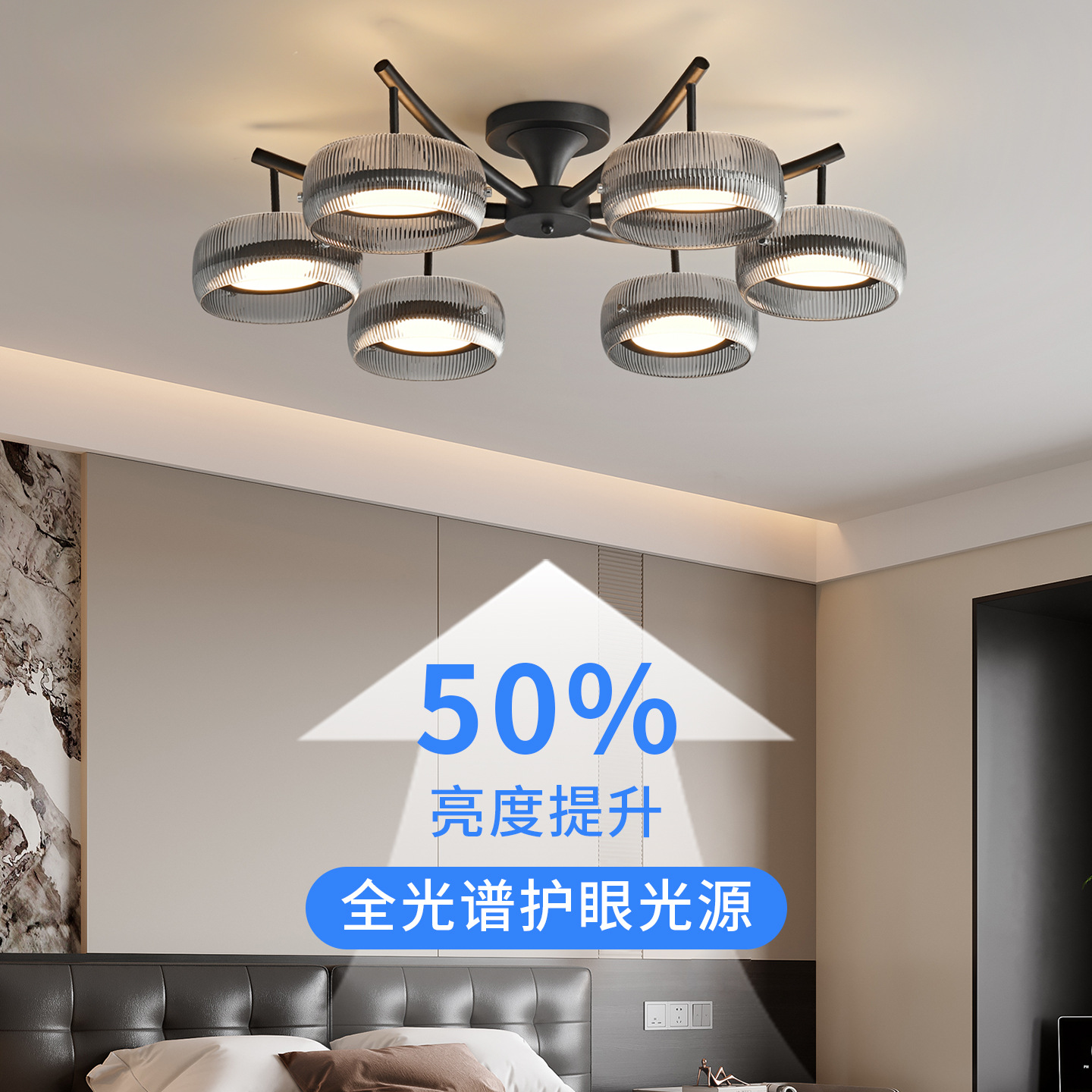 Gran vista jardín lámpara de la sala de estar 2026 nuevo estilo italiano minimalista iluminación principal del vestíbulo luz de lujo de alto nivel luz molecular 486L
