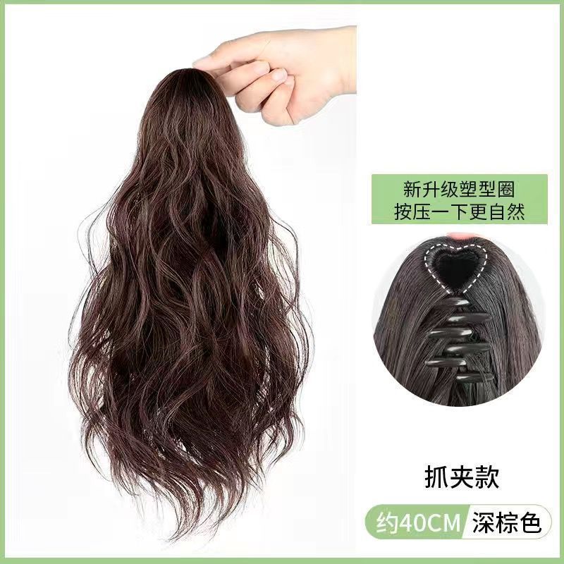 Cola de caballo peluca femenina pelo artificial Cola de Caballo alta pinza de pelo giro ligero trenza pelo rizado se puede atar Cola de Caballo falsa ligera Generación de cabello al por mayor
