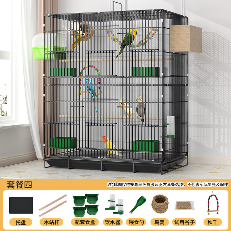 新しい鳥かご、新しいオウム生態ケージ、多層二層大型虎皮黒鳳ケージ、牡丹高級ヴィラケージ|undefined
