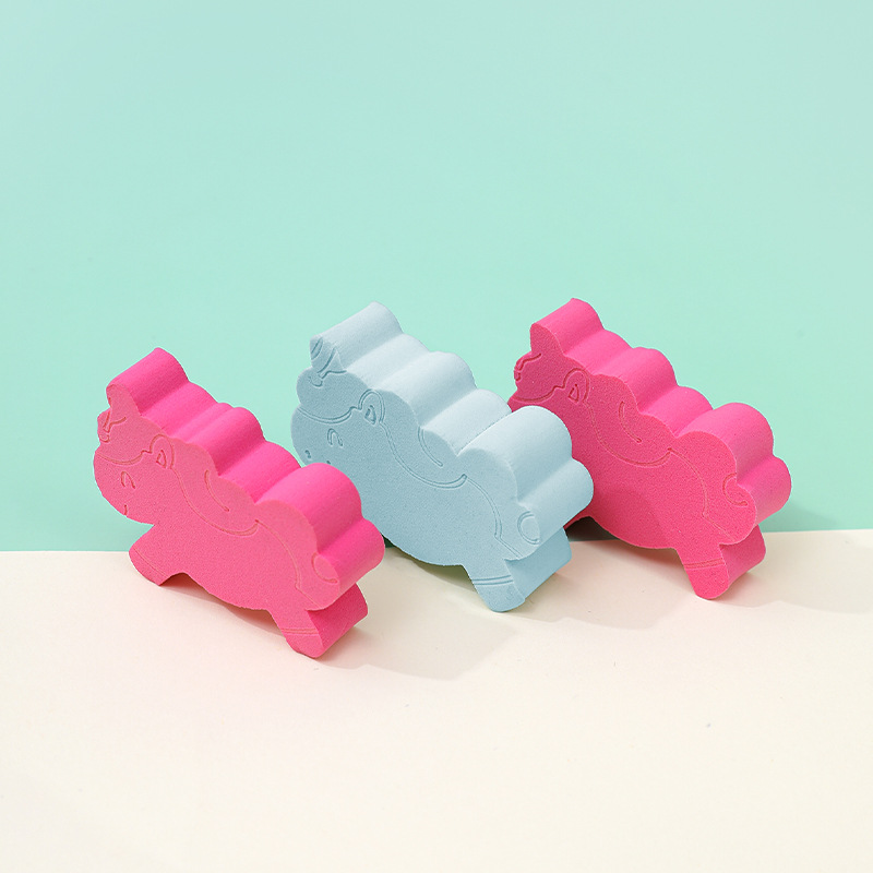 Unicornio personalizado polvo plano de animales no comer polvo seco y húmedo no de látex esponja de maquillaje huevo de maquillaje
