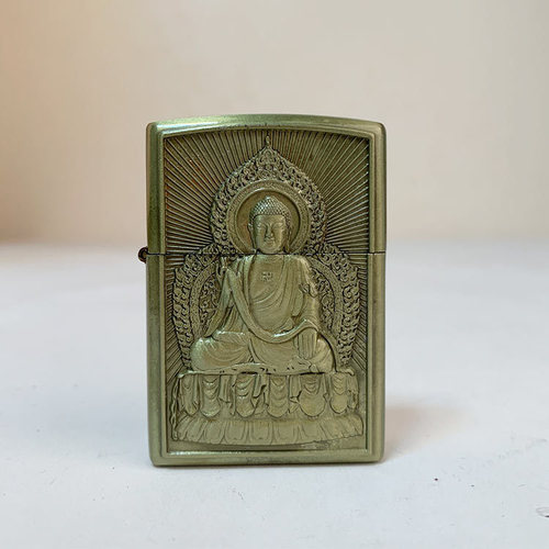 Factory direct sales Buddha relief bronze 3068 kerosene metal windproof lighter wholesale