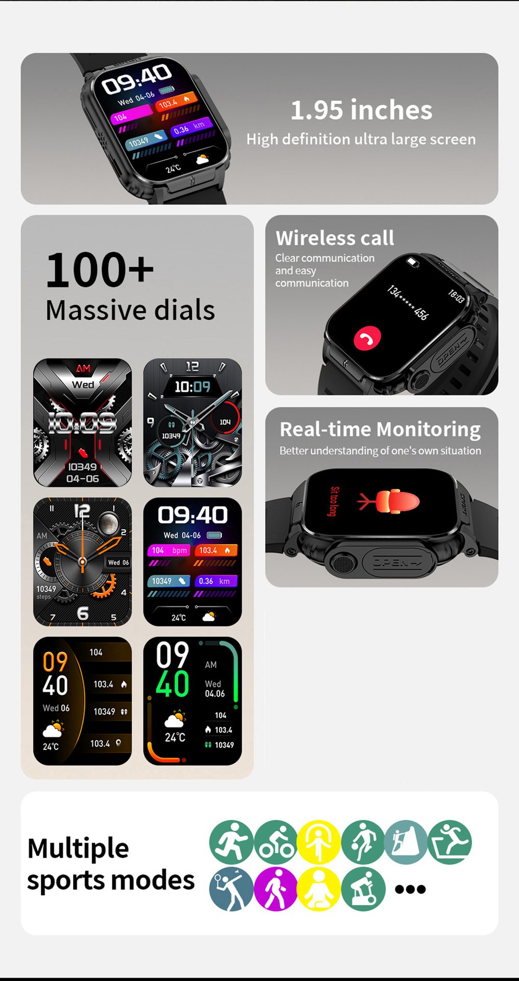 P60 Smartwatch Mit Bluetooth-telefonie Und Gesundheitsmonitor_voghion.com