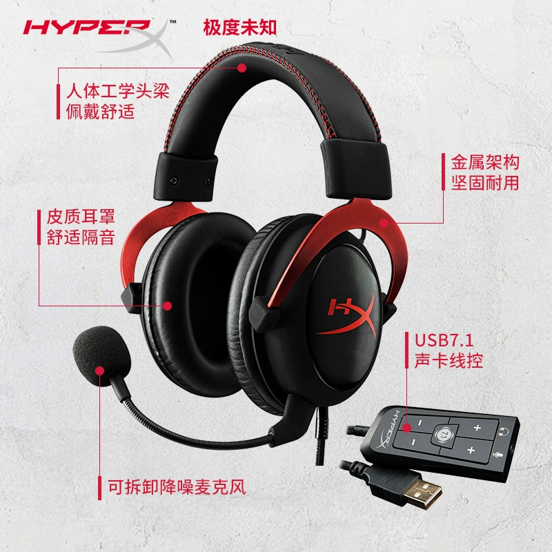 HyperX Extremely Unknown Cloud Hurricane 2 проводные игровые наушники для киберспорта