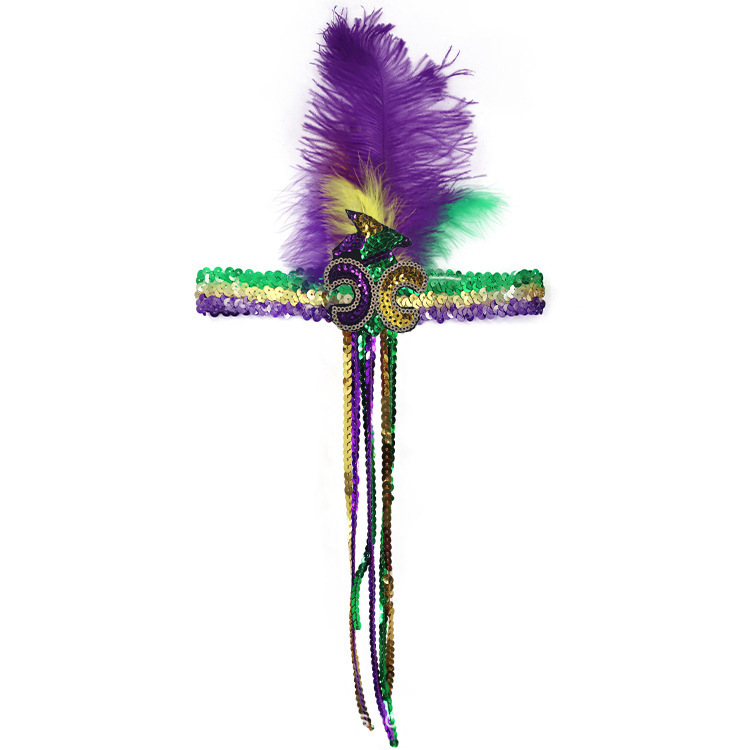 Mardi Gras fiesta de carnaval brasileño transfronterizo oro púrpura verde tricolor piezas de vestuario