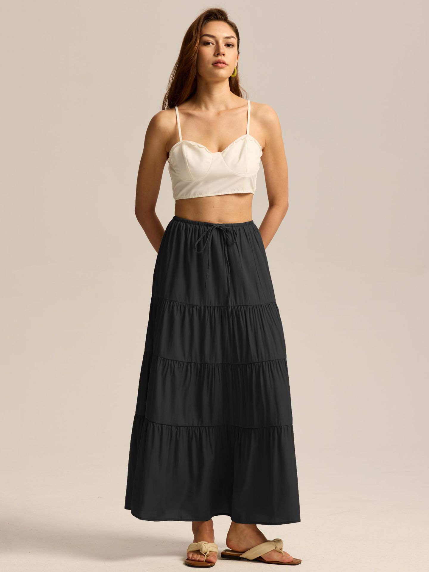 Women's A-Line Skirt Casual Simple Style Solid Color Maxi Long Dress Casual Daily display picture 5