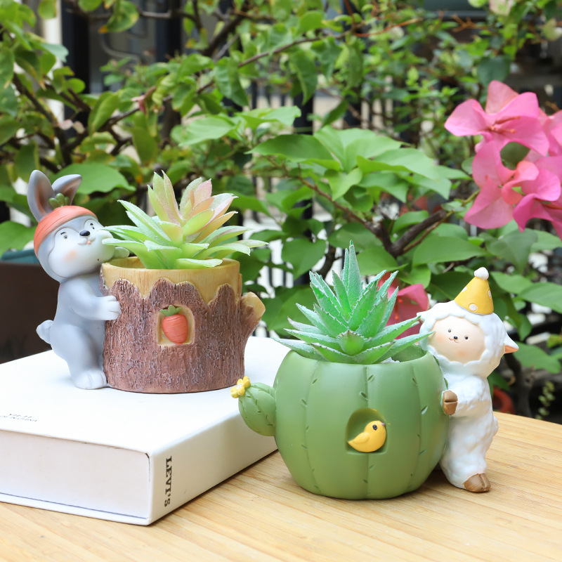 Chậu Cây Resin Chậu cây mọng nước hình mùa thu hoạch resin, chậu mini trang trí nhà, bàn làm việc và tiểu cảnh (RG-81)