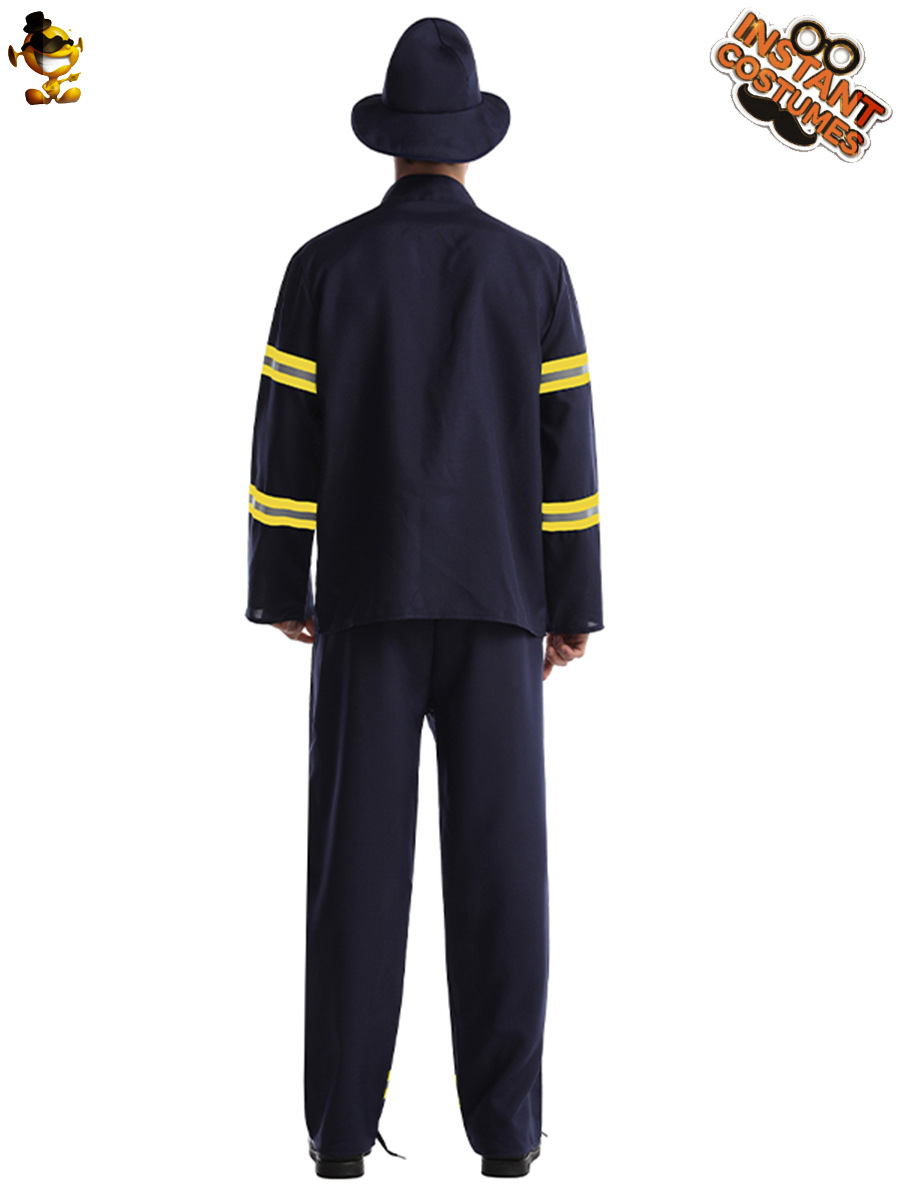 Traje de rendimiento de bombero de Halloween para hombres adultos cos bombero juego de rol traje de fiesta de rendimiento en etapa